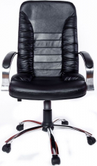 Офисное кресло руководителя Танго Хром экокожа черная