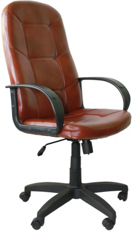 Компьютерное кресло Пилот Ультра кожа коричневая