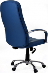 Офисное кресло руководителя Менеджер Ультра Хром экокожа синяя