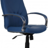 Офисное кресло руководителя Менеджер Ультра Хром экокожа синяя