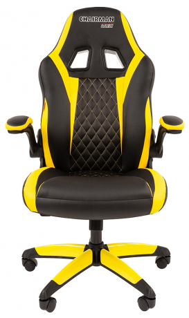 Игровое кресло Chairman Game 15 экокожа желтый/черный