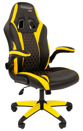 Игровое кресло Chairman Game 15 экокожа желтый/черный