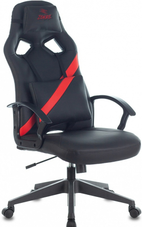Кресло компьютерное игровое Zombie DRIVER черный/красный экокожа