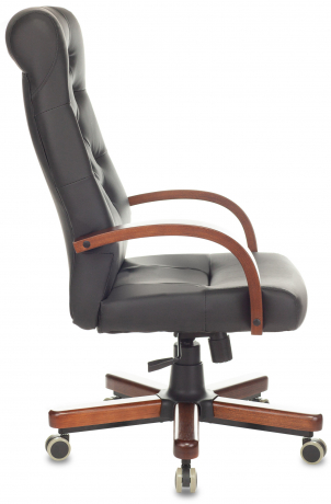 Кресло руководителя Бюрократ T-9928WALNUT/ECO черный