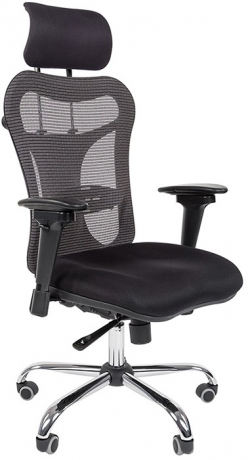 Ортопедическое офисное кресло Chairman 769 сетка/ткань серая/черная