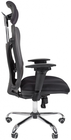Ортопедическое офисное кресло Chairman 769 сетка/ткань серая/черная