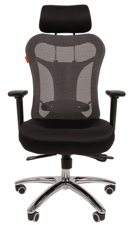 Ортопедическое офисное кресло Chairman 769 сетка/ткань серая/черная