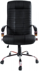 Офисное кресло руководителя Атлант Хром экокожа черная