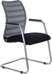 Офисное конференц-кресло Бюрократ CH-599AV серый/черный TW-32K03 сетка/ткань