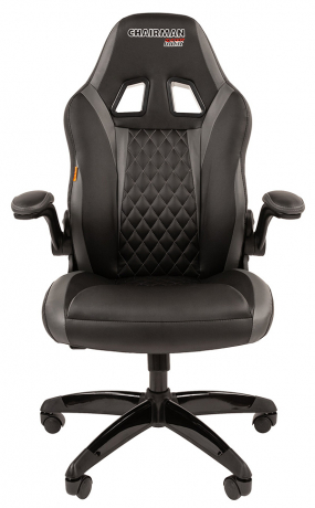 Игровое кресло Chairman Game 15 экокожа серый/черный