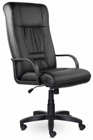Кресло руководителя UTFC Парламент B пластик экокожа черная