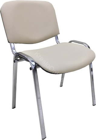 Стул офисный ИЗО хром экокожа бежевая