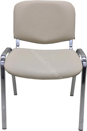 Стул офисный ИЗО хром экокожа бежевая