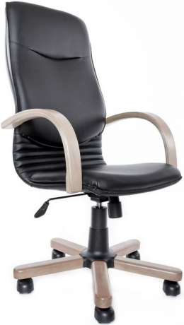 Офисное кресло руководителя Нова Экстра кожа черная