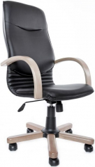 Офисное кресло руководителя Нова Экстра кожа черная