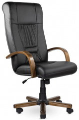 Кресло руководителя UTFC Парламент B дерево кожа черная