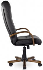 Кресло руководителя UTFC Парламент B дерево кожа черная