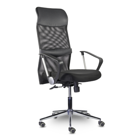 Компьютерное кресло МС-040 Директ Люкс В хром Cp Z11/TW-01/Е11-к (черный)