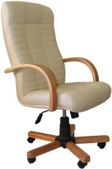 Офисное кресло руководителя Атлант Экстра экокожа бежевая (бук)