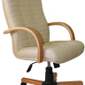 Офисное кресло руководителя Атлант Экстра экокожа бежевая (бук)