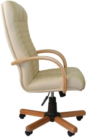 Офисное кресло руководителя Атлант Экстра экокожа бежевая (бук)