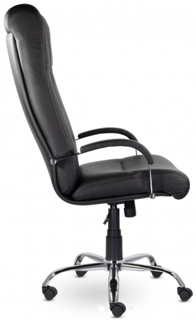Кресло руководителя UTFC Парламент B хром экокожа черная