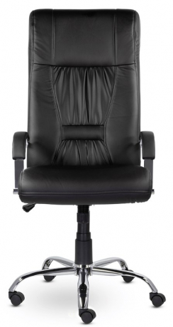 Кресло руководителя UTFC Парламент B хром экокожа черная