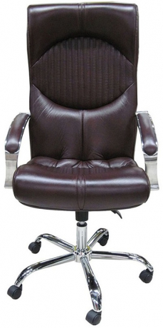 Офисное кресло руководителя Гермес Хром экокожа бордовая