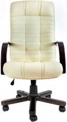 Офисное кресло руководителя Атлант Экстра орех кожа бежевая