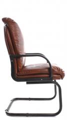 Офисное конференц-кресло с низкой спинкой Надир Стандарт экокожа коричневый