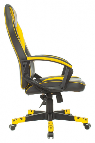 Кресло компьютерное игровое Zombie GAME 16 черный/желтый текстиль/экокожа