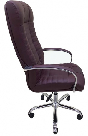 Офисное кресло руководителя Атлант Хром кожа бордовая