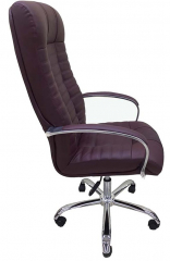 Офисное кресло руководителя Атлант Хром кожа бордовая