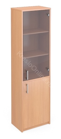 Шкаф офисный узкий Арго А-321 + А-стл321 (56*37*200) тонированное стекло