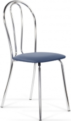 Стул для кухни Венус хром экокожа голубая