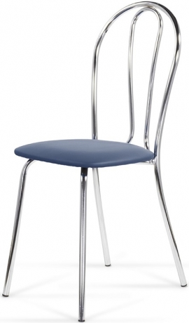 Стул для кухни Венус хром экокожа голубая