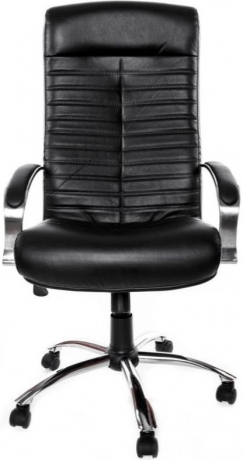 Офисное кресло руководителя Консул Хром экокожа черная