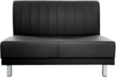 Диван офисный 2-х местный Евростиль Сбер кожзам черный