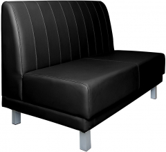 Диван офисный 2-х местный Евростиль Сбер кожзам черный