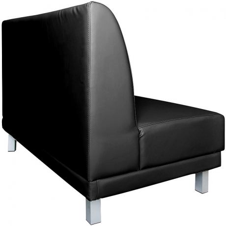 Диван офисный 2-х местный Евростиль Сбер кожзам черный