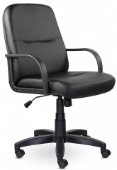 Кресло руководителя UTFC Пилот Н пластик экокожа черная