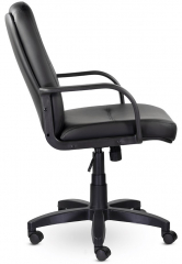 Кресло руководителя UTFC Пилот Н пластик экокожа черная
