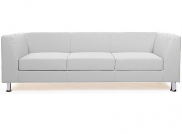 Диван офисный 3-х местный Cube из экокожи белый