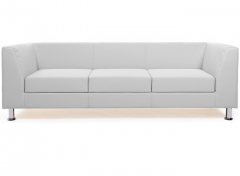 Диван офисный 3-х местный Cube из экокожи белый