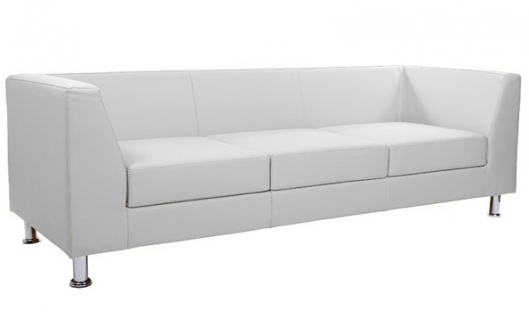 Диван офисный 3-х местный Cube из экокожи белый