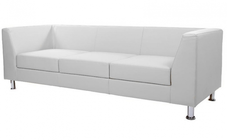 Диван офисный 3-х местный Cube из экокожи белый