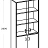 Шкаф офисный Арго А-310 + А-стл310 (77*37*200) тонированное стекло