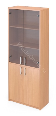 Шкаф офисный Арго А-310 + А-стл310 (77*37*200) тонированное стекло