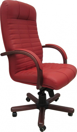 Офисное кресло руководителя Атлант Экстра H экокожа красная
