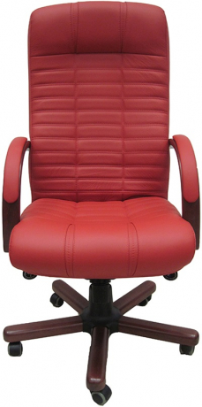 Офисное кресло руководителя Атлант Экстра H экокожа красная